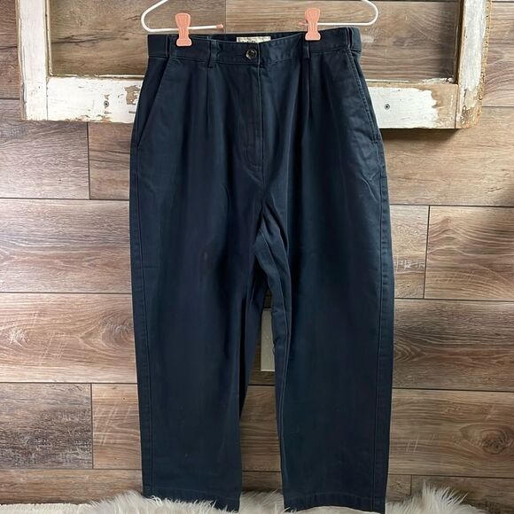 L.L.Bean Original Fit Ladies Size 10 Reg Black or possibly dark navyCotton Pants - Picture 1 of 7